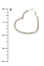 Load image into Gallery viewer, Rhinestone 5mm Side Crystal Heart Hoop Earring
