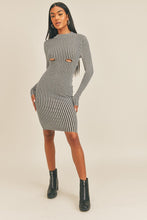 Load image into Gallery viewer, Long Sleeve Stripe Print Midi Dress
