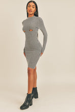 Load image into Gallery viewer, Long Sleeve Stripe Print Midi Dress
