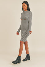 Load image into Gallery viewer, Long Sleeve Stripe Print Midi Dress
