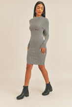 Load image into Gallery viewer, Long Sleeve Stripe Print Midi Dress
