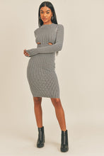 Load image into Gallery viewer, Long Sleeve Stripe Print Midi Dress
