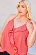 Load image into Gallery viewer, Front Surplice Ruffle Cami Top
