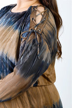 Load image into Gallery viewer, Plus Tie-dye Lace Up Shoulder Details Back Wrap Cut-out Jumpsuit
