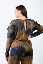 Load image into Gallery viewer, Plus Tie-dye Lace Up Shoulder Details Back Wrap Cut-out Jumpsuit
