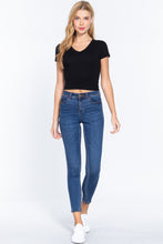 Load image into Gallery viewer, Short Sleeve V-neck Crop Top
