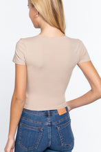 Load image into Gallery viewer, Short Sleeve V-neck Crop Top
