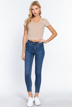 Load image into Gallery viewer, Short Sleeve V-neck Crop Top
