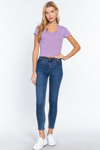 Load image into Gallery viewer, Short Sleeve V-neck Crop Top
