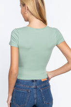 Load image into Gallery viewer, Short Sleeve V-neck Crop Top
