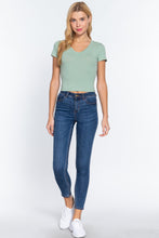 Load image into Gallery viewer, Short Sleeve V-neck Crop Top
