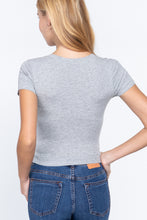 Load image into Gallery viewer, Short Sleeve V-neck Crop Top
