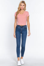 Load image into Gallery viewer, Short Sleeve V-neck Crop Top
