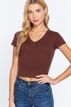 Load image into Gallery viewer, Short Sleeve V-neck Crop Top
