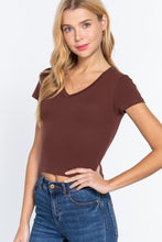 Load image into Gallery viewer, Short Sleeve V-neck Crop Top
