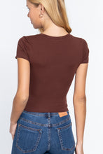 Load image into Gallery viewer, Short Sleeve V-neck Crop Top
