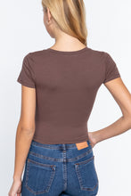 Load image into Gallery viewer, Short Sleeve V-neck Crop Top
