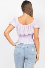 Load image into Gallery viewer, Smock Flounce Hem Plaid Top
