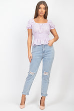 Load image into Gallery viewer, Smock Flounce Hem Plaid Top
