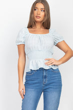 Load image into Gallery viewer, Smock Flounce Hem Plaid Top
