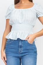 Load image into Gallery viewer, Smock Flounce Hem Plaid Top
