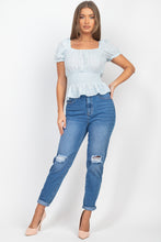 Load image into Gallery viewer, Smock Flounce Hem Plaid Top
