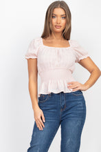 Load image into Gallery viewer, Smock Flounce Hem Plaid Top
