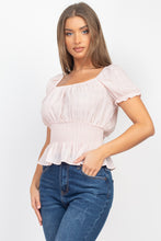 Load image into Gallery viewer, Smock Flounce Hem Plaid Top
