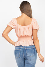 Load image into Gallery viewer, Smock Flounce Hem Plaid Top
