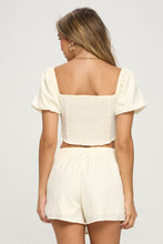 Load image into Gallery viewer, V-bar Puff Sleeve Top &amp; Skorts Set
