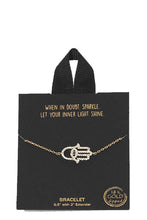 Load image into Gallery viewer, Gold Rhodium Dipped Hamsa Pendant Necklace
