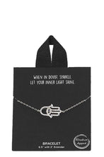 Load image into Gallery viewer, Gold Rhodium Dipped Hamsa Pendant Necklace
