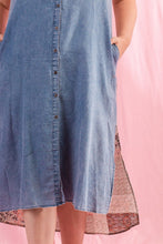 Load image into Gallery viewer, Sleeveless Denim Maxi Shirt Dress
