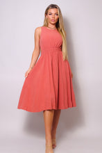 Load image into Gallery viewer, Sleeveless Back Cutout Linen Midi Dress
