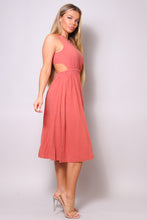 Load image into Gallery viewer, Sleeveless Back Cutout Linen Midi Dress
