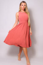 Load image into Gallery viewer, Sleeveless Back Cutout Linen Midi Dress
