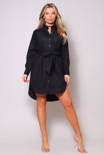 Load image into Gallery viewer, Long Sleeve Poplin Shirt Dress
