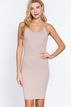 Load image into Gallery viewer, Round Neck Cami Rib Sweater Dress
