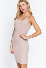 Load image into Gallery viewer, Round Neck Cami Rib Sweater Dress
