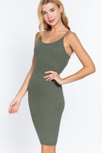 Load image into Gallery viewer, Round Neck Cami Rib Sweater Dress
