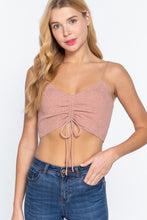 Load image into Gallery viewer, Front Ruched Detail Sweater Knit Crop Cami Top
