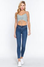 Load image into Gallery viewer, Front Ruched Detail Sweater Knit Crop Cami Top
