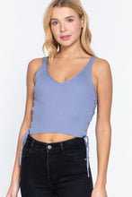 Load image into Gallery viewer, V-neck Side Ruched Sweater Top
