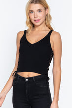 Load image into Gallery viewer, V-neck Side Ruched Sweater Top
