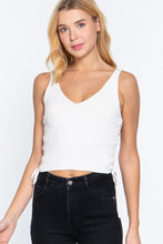 Load image into Gallery viewer, V-neck Side Ruched Sweater Top
