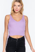 Load image into Gallery viewer, V-neck Side Ruched Sweater Top
