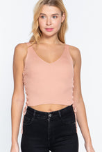 Load image into Gallery viewer, V-neck Side Ruched Sweater Top
