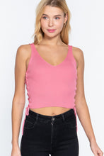 Load image into Gallery viewer, V-neck Side Ruched Sweater Top
