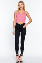 Load image into Gallery viewer, V-neck Side Ruched Sweater Top
