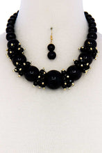 Load image into Gallery viewer, Multi Bead And Pearl Necklace Chocker And Earring Set
